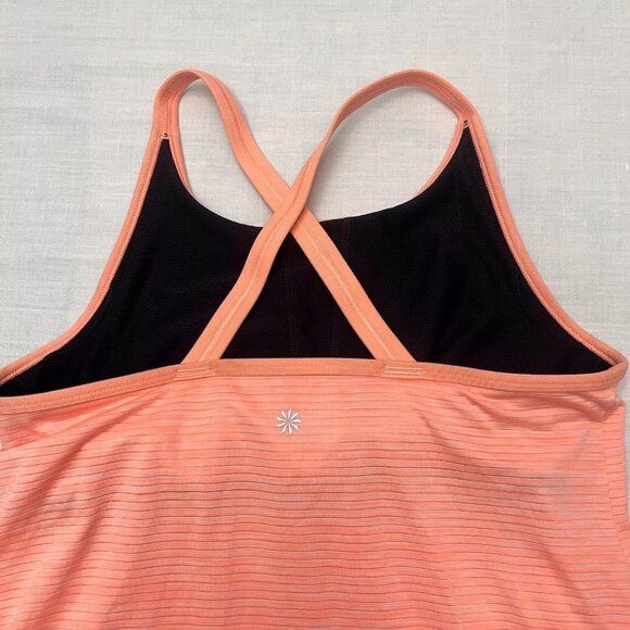 Athleta Girl Orange Strappy Criss Cross Back Athletic Tank Top Size XL/14 - Picture 3 of 5